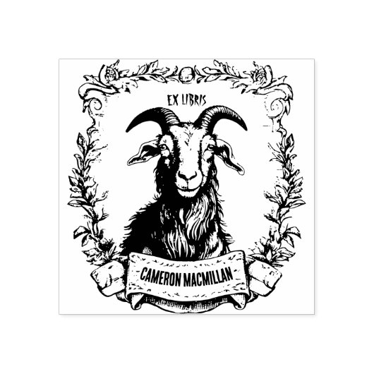 Geit aangepaste naam Bookplate Rubberstempel (Afrduk)