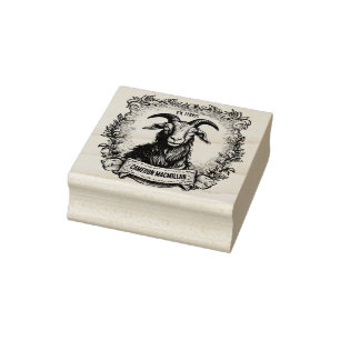 Geit aangepaste naam Bookplate Rubberstempel