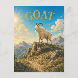 Geit Alpine Peaks Watercolor GeoSaga Briefkaart