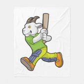 Geit als Batsman met cricket bat Fleece Deken (Voorkant)