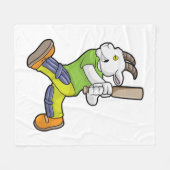 Geit als Batsman met cricket bat Fleece Deken (Voorkant (Horizontaal))
