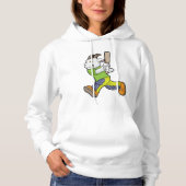 Geit als Batsman met cricket bat Hoodie (Voorkant)