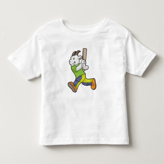 Geit als Batsman met cricket bat Kinder Shirts (Voorkant)