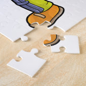 Geit als Batsman met cricket bat Legpuzzel (Zijkant)