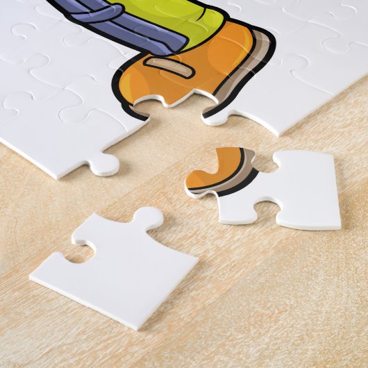 Geit als Batsman met cricket bat Legpuzzel (Zijkant)