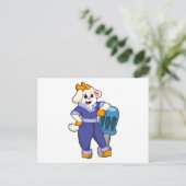 Geit als Mechanicien met Schroevendraaier Briefkaart (Staand voorkant)