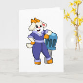 Geit als Mechanicien met Schroevendraaier Kaart (Gele Bloem)