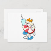 Geit als verpleegster bij vaccinatie met spuit briefkaart (Voorkant / Achterkant)