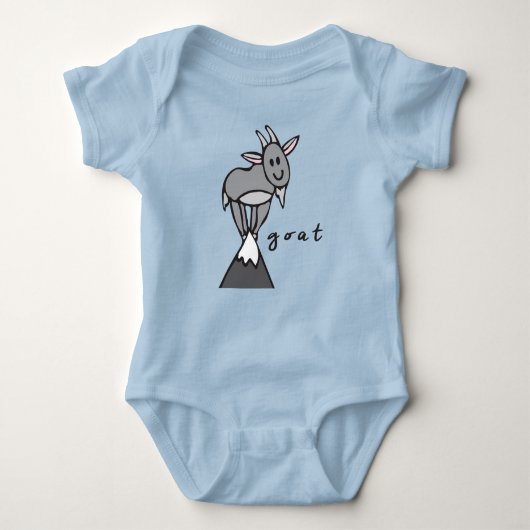 Geit Baby Bodysuit of One-Piece (met onderlaag) (Voorkant)