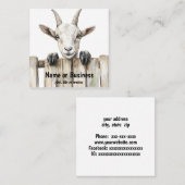 Geit bij een hek vierkante visitekaartje (Voorkant / Achterkant)
