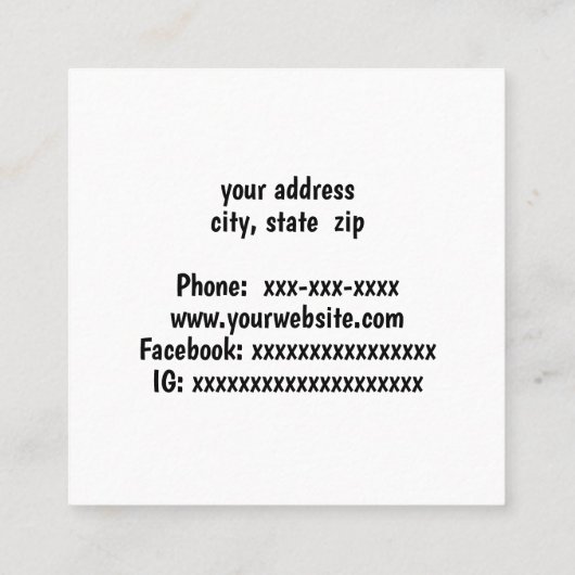 Geit bij een hek vierkante visitekaartje (Achterkant)