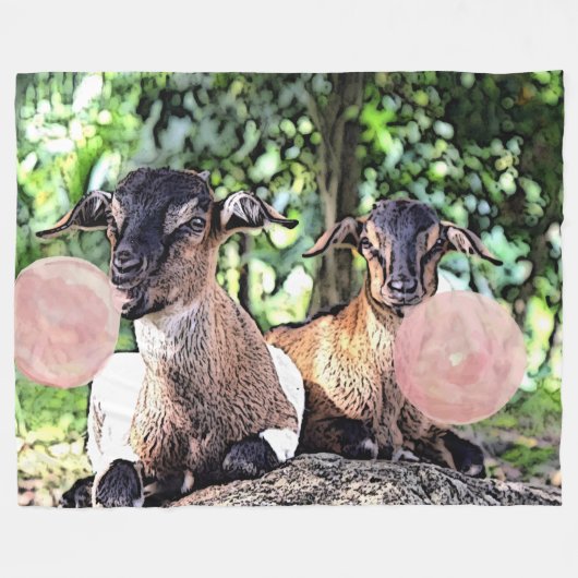 GEIT | Bubblegum Baby Goats van GetYerGoat™ Fleece Deken (Voorkant (Horizontaal))
