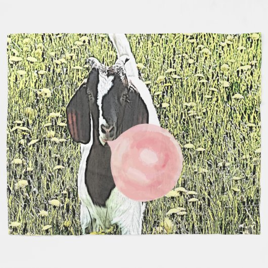 GEIT | Bubblegum Boer Kind Goat van GetYerGoat™ Fleece Deken (Voorkant (Horizontaal))