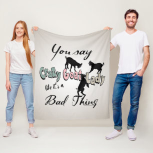 GEIT Crazy Goat Lady van GetYerGoat™ Fleece Deken