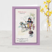 Geit die Vintage Verjaardag Met fouten trekken Kaart (Gele Bloem)