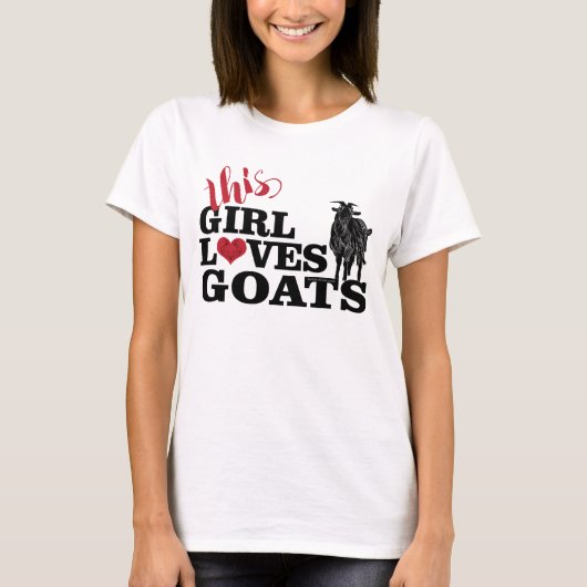 GEIT | Dit meisje houdt van geiten zuivel bok T-shirt (Voorkant)