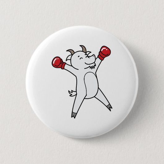 Geit doet aan boksen ronde button 5,7 cm (Voorkant)
