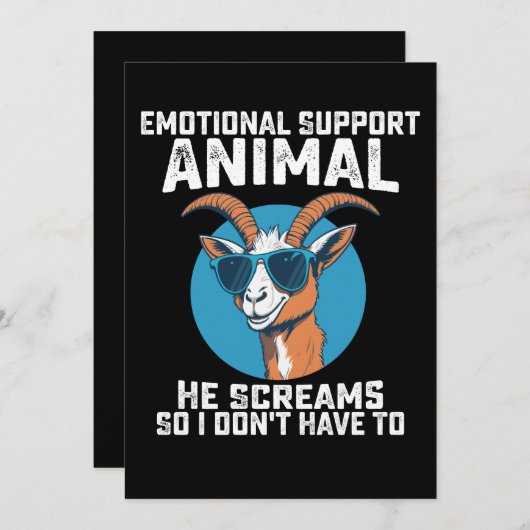 Geit Emotionele Ondersteuning Dier hij schreeuwt D Kaart (Voorkant / Achterkant)