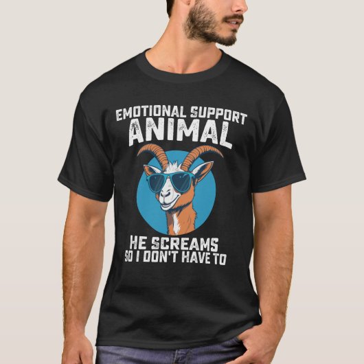 Geit Emotionele Ondersteuning Dier hij schreeuwt D T-shirt (Voorkant)