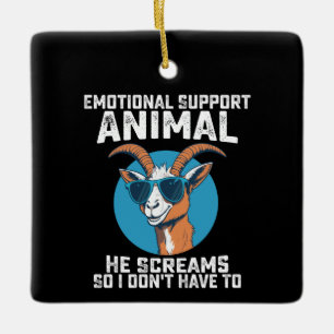 Geit Emotionele Ondersteuningsdier Hij Schreeuwt D Keramisch Ornament