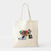 Geit en bloemen  tote bag (Achterkant)