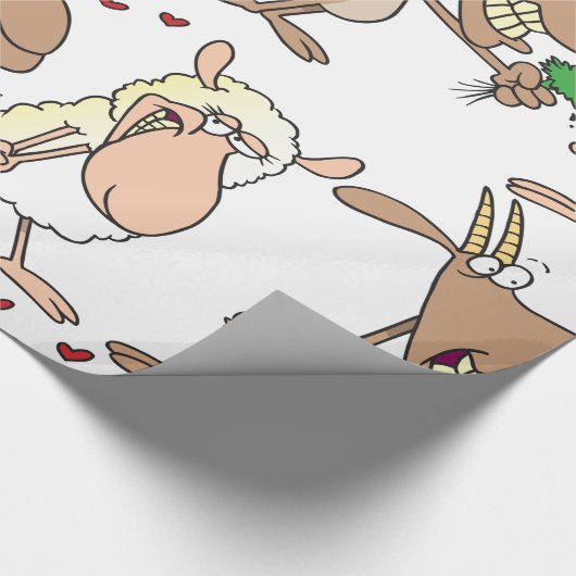 Geit en schaap in liefde cadeaupapier (Hoek)