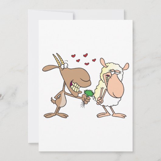 Geit en schaap in liefde kaart (Voorkant)