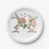 Geit en schaap in liefde papieren bordje (Voorkant)