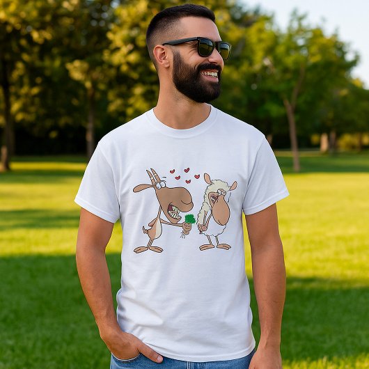 Geit en schaap in liefde t-shirt
