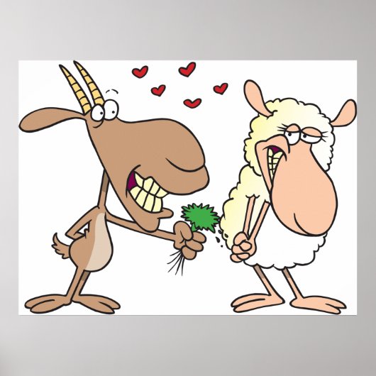 Geit en schaap verliefd poster (Voorkant)