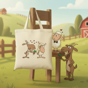 Geit en schaap verliefd tote bag