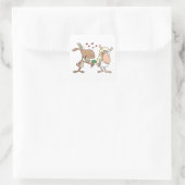 Geit en schaap verliefd vierkante sticker (Tas)