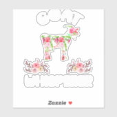 Geit Floral Goat Whisperer Bucks Expert Kind Capri Sticker (Vel)