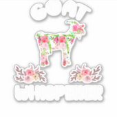 Geit Floral Goat Whisperer Bucks Expert Kind Capri Sticker (Voorkant)