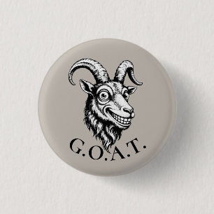 Geit Gezicht Ronde Button 3,2 Cm