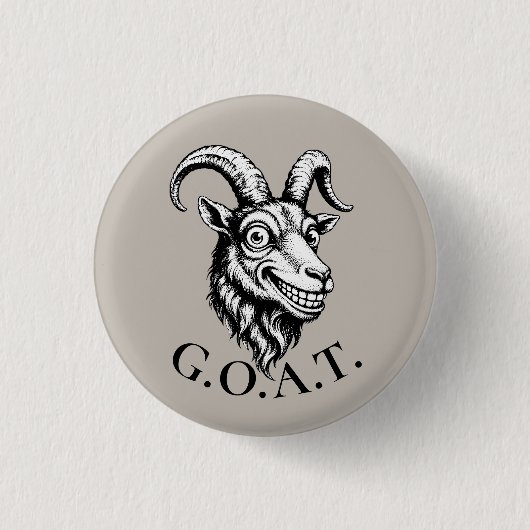 Geit Gezicht Ronde Button 3,2 Cm (Voorkant)