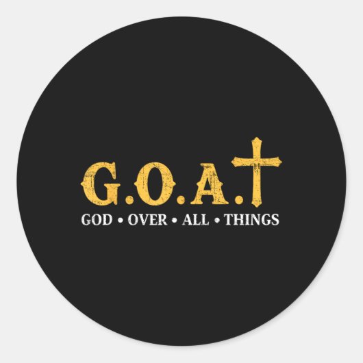 Geit God Over Alle Dingen Ronde Sticker (Voorkant)