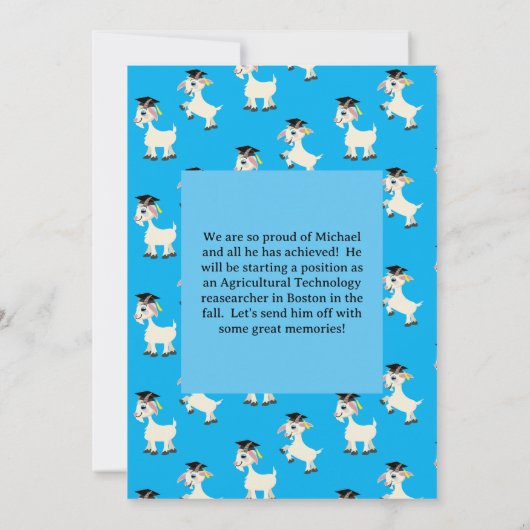 Geit Graduation Party Leuk Kaart (Achterkant)