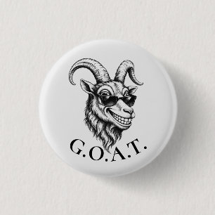 Geit Grappig Lachend Gezicht Ronde Button 3,2 Cm