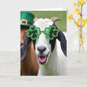 Geit Groene Bril Grappige Kaart (Gele Bloem)