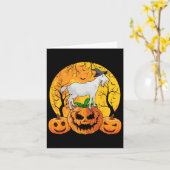Geit Halloween Witch Pumpkin Funny Goat Lover Hall Kaart (Gele Bloem)