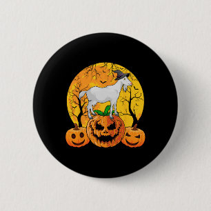 Geit Halloween Witch Pumpkin Funny Goat Lover Hall Ronde Button 5,7 Cm