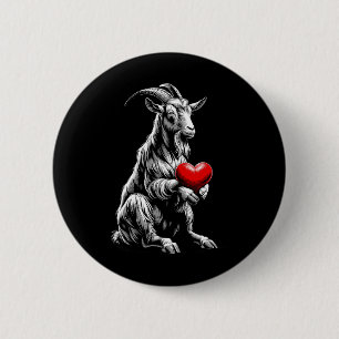 Geit houdt van hart Valentijnsdag Schattige Valent Ronde Button 5,7 Cm