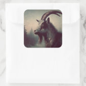 Geit  Illustratie Vierkante Sticker (Tas)