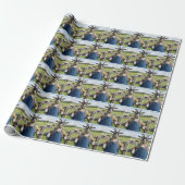 Geit in blauwe denim overall cadeaupapier (Uitgerold)