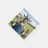 Geit in blauwe denim overall servet (Hoek)