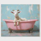 Geit in een roze bad cadeaupapier (Vlak)