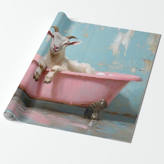 Geit in een roze bad cadeaupapier (Uitgerold)