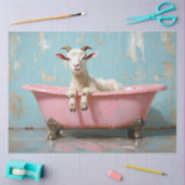 Geit in een roze badkuip Decoupage Tissuepapier (Craft)