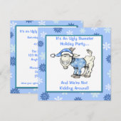 Geit in een Ugly Sweater Holiday Party Kaart (Voorkant / Achterkant)